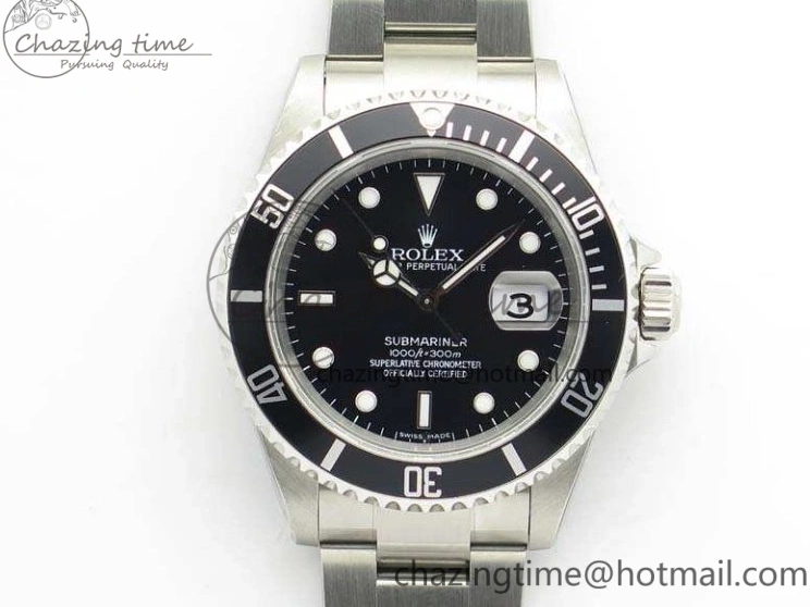 SH3135 Rehaut Black On Edition 16610 SS 1:1 Bracelet LN No Best JF Engraving Submariner 0331